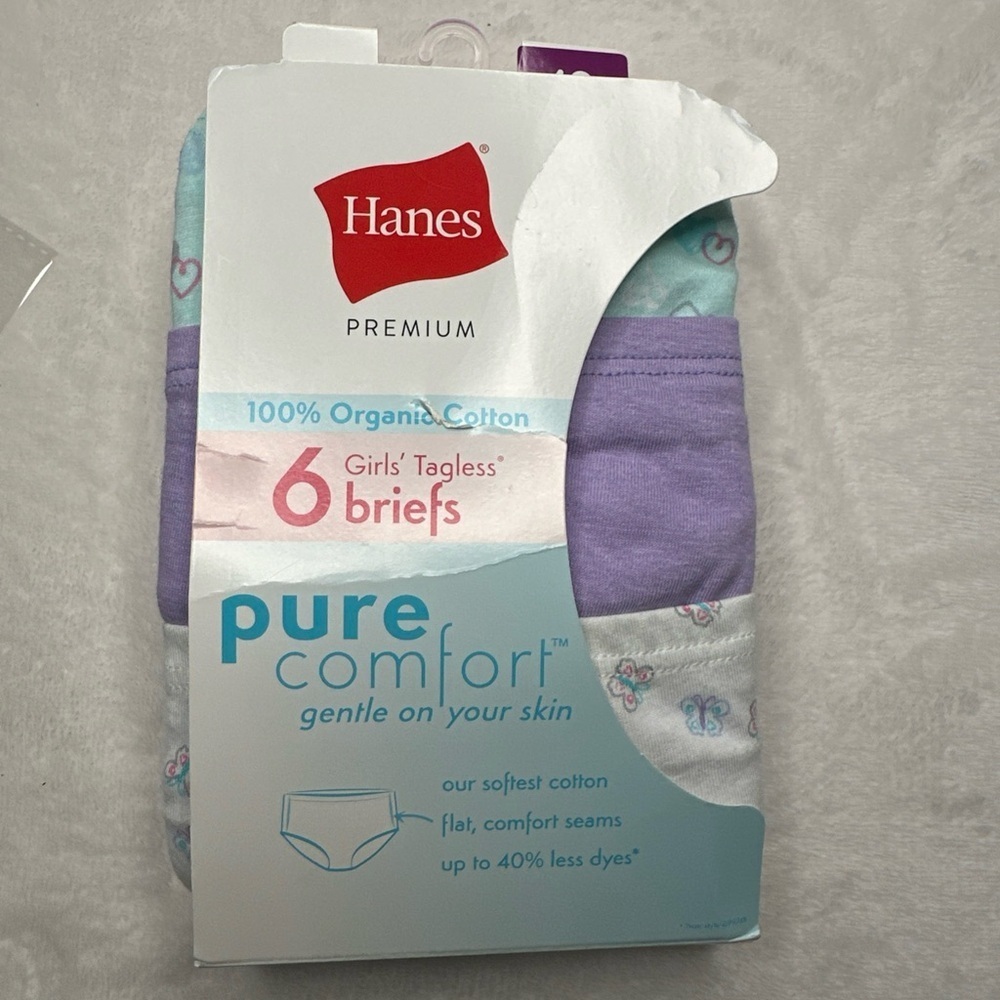 Hanes 6-Pack Premium Pure Comfort Hipsters Underwear size 10  Cotton 100%